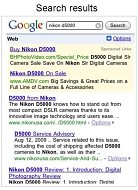 Google Mobile search options